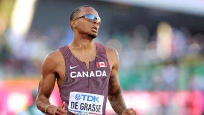 Noah Lyles - Andre De-Grasse - Armand Duplantis - Zharnel Hughes - Aaron Brown - Andre De Grasse places 5th in 1st Diamond League race after worlds - cbc.ca - Sweden - Qatar - Switzerland - Italy - Usa - Canada - Jamaica - Greece
