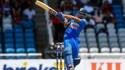 Tilak Varma - Watch: Tilak Varma Makes Perfect Start To T20I Career, Slams Consecutive Sixes Against West Indies - sports.ndtv.com - India