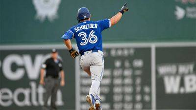 John Schneider - Blue Jays - Blue Jays’ Davis Schneider hits home run in first career MLB at-bat: ‘What a moment for him’ - foxnews.com - Canada - state Massachusets - county Park