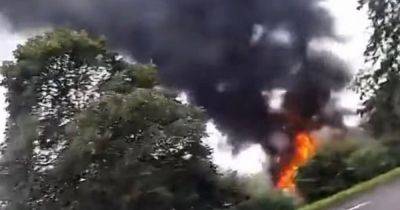 Dramatic picture shows caravan going up in flames - manchestereveningnews.co.uk