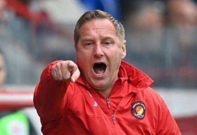 Ebbsfleet United manager Dennis Kutrieb reacts to 1-0 defeat to new National League leaders Chesterfield