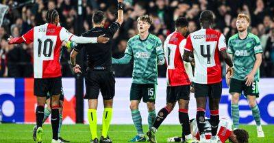 Brendan Rodgers - Callum Macgregor - Joe Hart - Celtic crash to calamitous Champions League defeat as TWO sent off on miserable night at Feyenoord – 5 talking points - dailyrecord.co.uk - Netherlands - Scotland - Gambia - Bosnia And Hzegovina