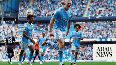 Haaland hits hat-trick to take Man City top, Son treble inspires Spurs