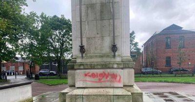 Outrage after Leigh war memorial is defaced with graffiti - manchestereveningnews.co.uk - Denmark