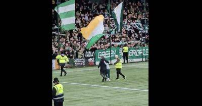 Brendan Rodgers makes beeline for Celtic fan as he shoves off security to rescue pitch invader