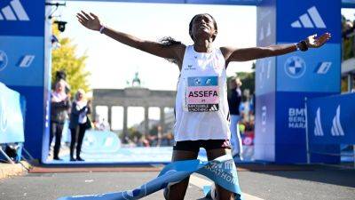 Ethiopia's Tigist Assefa shatters women's marathon world record in Berlin