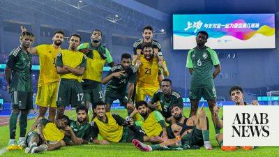 James Doyle - Saudi U-23 football team reach quarterfinals at Asian Games - arabnews.com - China - Uzbekistan - Japan - India - Iran - Sri Lanka - Saudi Arabia - South Korea - Macau
