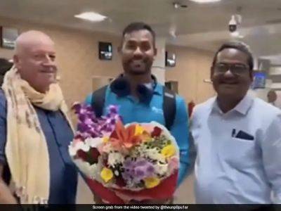 Javelin Thrower Kishore Jena Given Warm Welcome On Return To Odisha