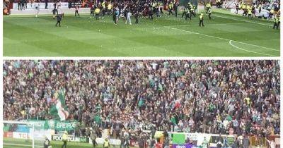 Motherwell and Celtic fans cause Fir Park chaos as BOTH supporters enter the pitch amid stoppage time madness