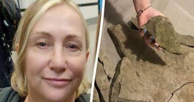 'I thought I was dead' - Woman lucky to be alive after huge castle wall slab falls 30ft onto her head