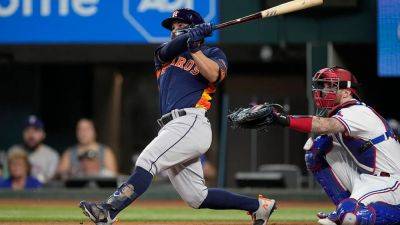 Tony Gutierrez - Star - Astros' Jose Altuve hits 3 homers in 3 innings vs Rangers - foxnews.com - state Texas - county Arlington