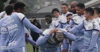 Alfredo Morelos - Watch Alfredo Morelos run Santos gauntlet as Rangers hero gets slaps and laughs in Brazilian initiation - dailyrecord.co.uk - Russia - Scotland - Brazil - Colombia - Turkey - Instagram