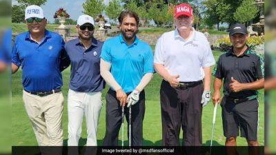 MS Dhoni Plays Golf With Former US President Donald Trump, Claims Social Media. Video Viral