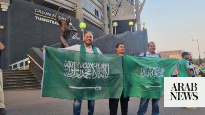 Saudi fans out in force to support Roberto Mancini's side in historic UK friendly in Newcastle