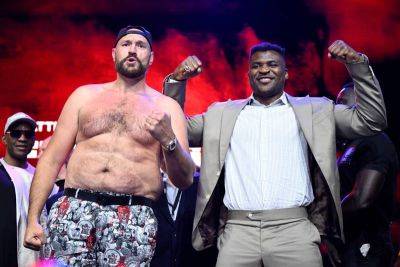 Tyson Fury blasts Oleksandr Usyk as he and Francis Ngannou come face to face