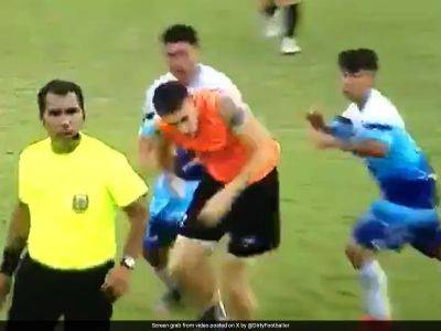 Watch: Football Match Turns Into Kickboxing Slugfest. Referee Stunned