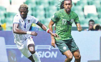 Moses Simon - Frank Onyeka - Alex Iwobi - Ola Aina - Equatorial Guinea holds wasteful Eagles to 1-1 draw - guardian.ng - Spain - county Gulf - Ivory Coast - Nigeria - Guinea-Bissau - Equatorial Guinea - Central African Republic