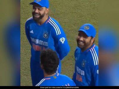 Virat Kohli - Rohit Sharma - Shivam Dube - Watch: Virat Kohli, Rohit Sharma Burst Into Laughter In Comical Chat With India Star - sports.ndtv.com - India - Afghanistan