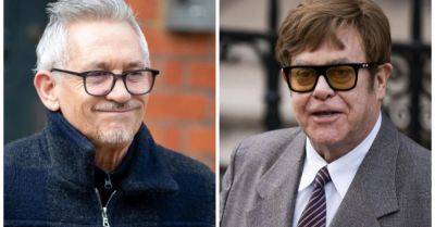 ‘Sorry this is late!’ – Elton John settles £10 football bet with Gary Lineker