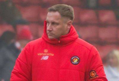Ebbsfleet United manager Dennis Kutrieb reacts to 1-0 home defeat to Hartlepool United in the National League