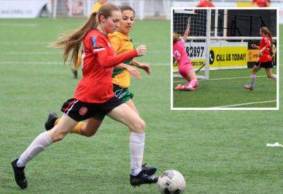 Twin sisters Amelia and Madison Woodgate both score hat-tricks in Chatham Town’s 12-0 Women’s FA Cup win over Horsham on Sunday