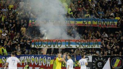 Kosovo fined for fan misconduct in 3-0 defeat by Romania - channelnewsasia.com - Serbia - Romania - Kosovo