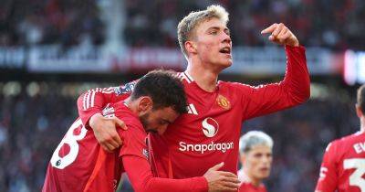 Bruno Fernandes - Matthijs De-Ligt - Ethan Pinnock - Ruud Van-Nistelrooy - Alejandro Garnacho - Rasmus Hojlund - What Rasmus Hojlund did with Bruno Fernandes after Manchester United goal spoke volumes - manchestereveningnews.co.uk