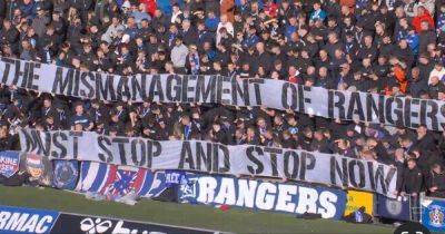 Rangers fans demand 'mismanagement' stops NOW as banner blasts board at Rugby Park