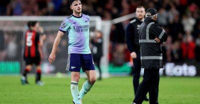 Declan Rice says 10-man Arsenal let standards slip after losing to Bournemouth