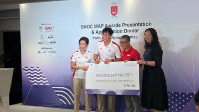 Singapore kitefoiler Max Maeder awarded S$250,000 for historic bronze at Paris Olympics