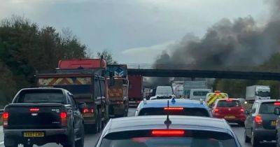 Lorry fire closes part of the M5 ahead of half-term getaway - live updates