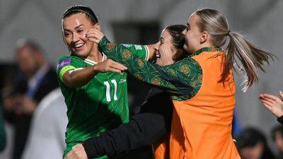 Aoife Mannion - Katie Maccabe - Abbie Larkin - Courtney Brosnan - Kyra Carusa - Heather Payne - Eileen Gleeson - Katie McCabe fires brace as Ireland grind down plucky Georgia - rte.ie - France - Georgia - Ireland - Israel - county Republic - county Green - Slovakia