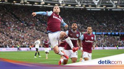 Christian Eriksen - Carlos Soler - Bruno Fernandes - Diogo Dalot - Julen Lopetegui - London Stadium - Lucas Paquetá - Jarrod Bowen - West Ham United - Alejandro Garnacho - Liga Inggris - Rasmus Hojlund - West Ham Vs MU: Drama di Akhir, The Hammers Menang 2-1 - sport.detik.com - Denmark - Portugal