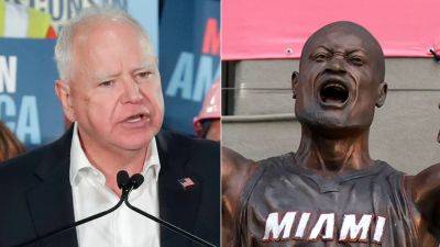 Tim Walz calls new viral Dwyane Wade statue 'horrific'