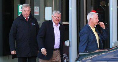 Sir Alex Ferguson leaves Old Trafford after attending Manchester United meeting with Ineos