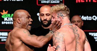 Jake Paul - Mike Tyson - Kevin Macbride - Mike Perry - Mike Tyson slaps Jake Paul at weigh-in as rivals separated ahead of blockbuster fight - manchestereveningnews.co.uk - Britain - county Perry
