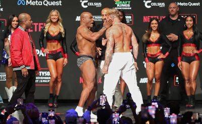 Jake Paul - Mike Tyson - Watch: Boxing Great Mike Tyson Slaps YouTuber Jake Paul During Final Staredown, Video Viral - sports.ndtv.com - state Texas - county Arlington