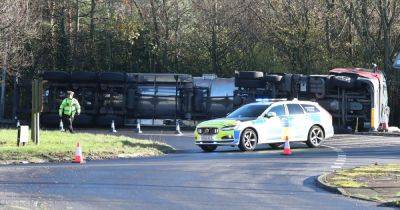 LIVE Traffic updates as tanker overturns and forces A34 to close - manchestereveningnews.co.uk - county Cheshire