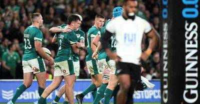 Andy Farrell - Joe Schmidt - Josh Van - Craig Casey - Caelan Doris - Cormac Izuchukwu - Sam Prendergast - Rugby Union - Gus Maccarthy - Gus McCarthy scores debut try as Ireland dominate Fiji in Dublin - breakingnews.ie - Argentina - Australia - Ireland - New Zealand - Fiji - county Union - county Pacific