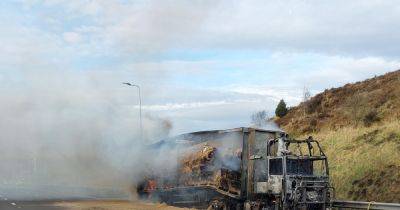 LIVE M62 traffic updates as lorry full of sawdust bursts into flames forcing motorway to shut