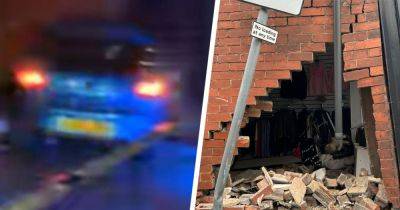 Horrifying footage shows car ploughing into shop front with huge hole left in wall just weeks after opening