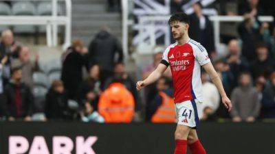 Injured Rice ruled out of Champions League game at Inter, says Arsenal boss Arteta