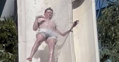 Terrifying water slide with 'sheer drop' that leaves you airborne has people startled