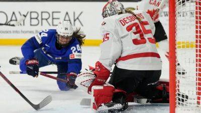 Ann Renée Desbiens - Kristen Campbell - Lacey Eden scores twice as Americans rout Canada in Rivalry Series opener - cbc.ca - Usa - Canada - state Wisconsin