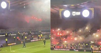Celtic and Rangers fans’ pyro tests SPFL resolve as smoke fills Hampden air and delays Cup Final kick-off