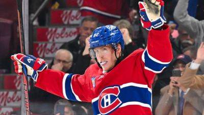 Josh Anderson - Nick Suzuki - Patrik Laine - Cole Caufield - Juraj Slafkovsky - Patrik Laine authors first hat trick with Montreal Canadiens - ESPN - espn.com