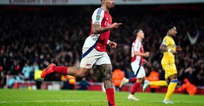 Mikel Arteta - Kieran Tierney - Bukayo Saka - Martin Odegaard - Gabriel Jesus - David Raya - Eddie Nketiah - Jean-Philippe Mateta - Philippe Mateta - William Saliba - Emirates Stadium - Jakub Kiwior - Gabriel Jesus nets second-half treble to send Arsenal into Carabao Cup last four - breakingnews.ie