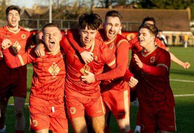 Whitstable Town manager Jamie Coyle pays tribute to under-23 player Nico Grierson after his late winner in the FA Vase