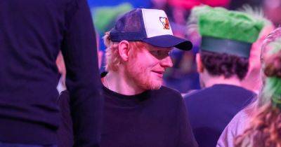 Ed Sheeran snapped at Ally Pally party as superstar joins darts World Championship crowd in sing song