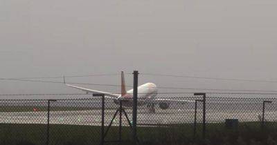 Aborted landings and wobbly planes at Manchester Airport as strong winds batter region